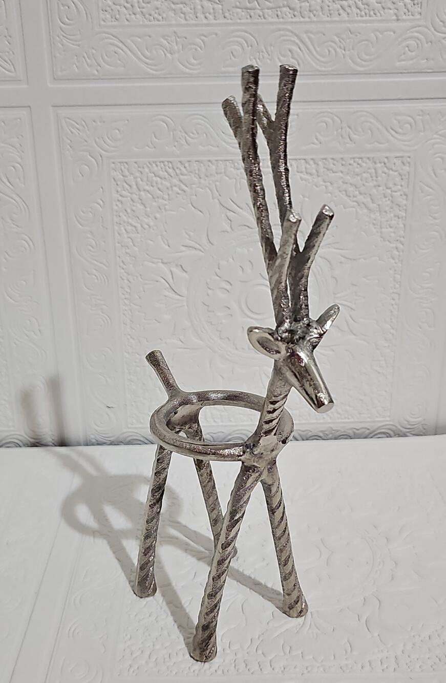 Reindeer Votive Candle Holder Christmas Decoration Silver Tone Ralph Lauren Xmas